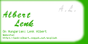 albert lenk business card